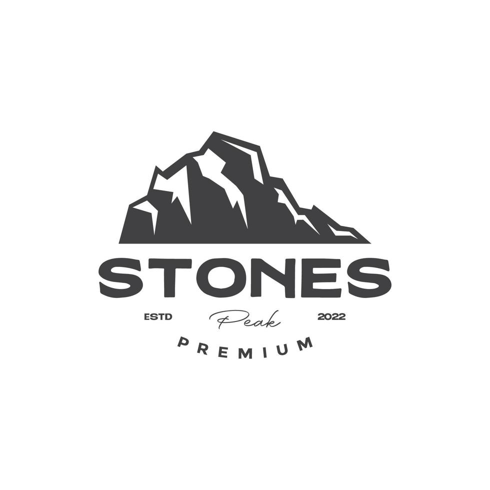 Vintage-Design mit Stones-Peak-Logo vektor