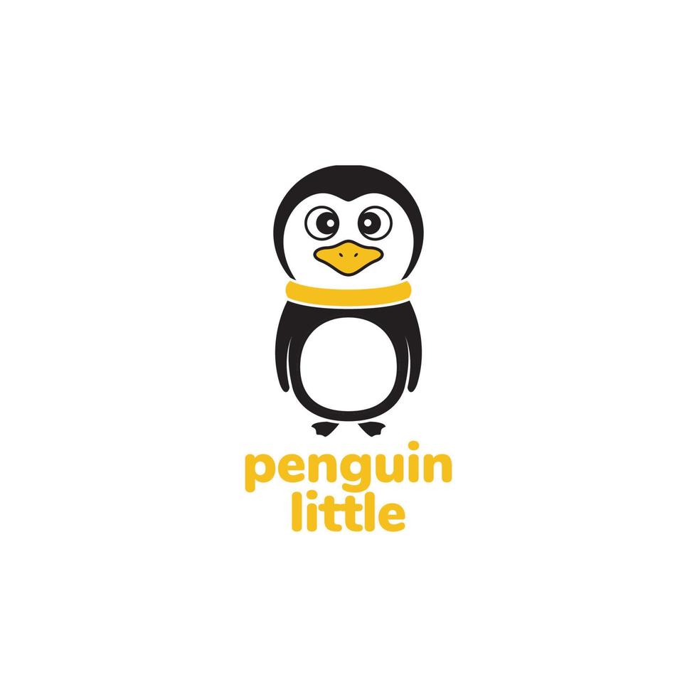 kleiner Pinguin niedliches Logo-Design vektor