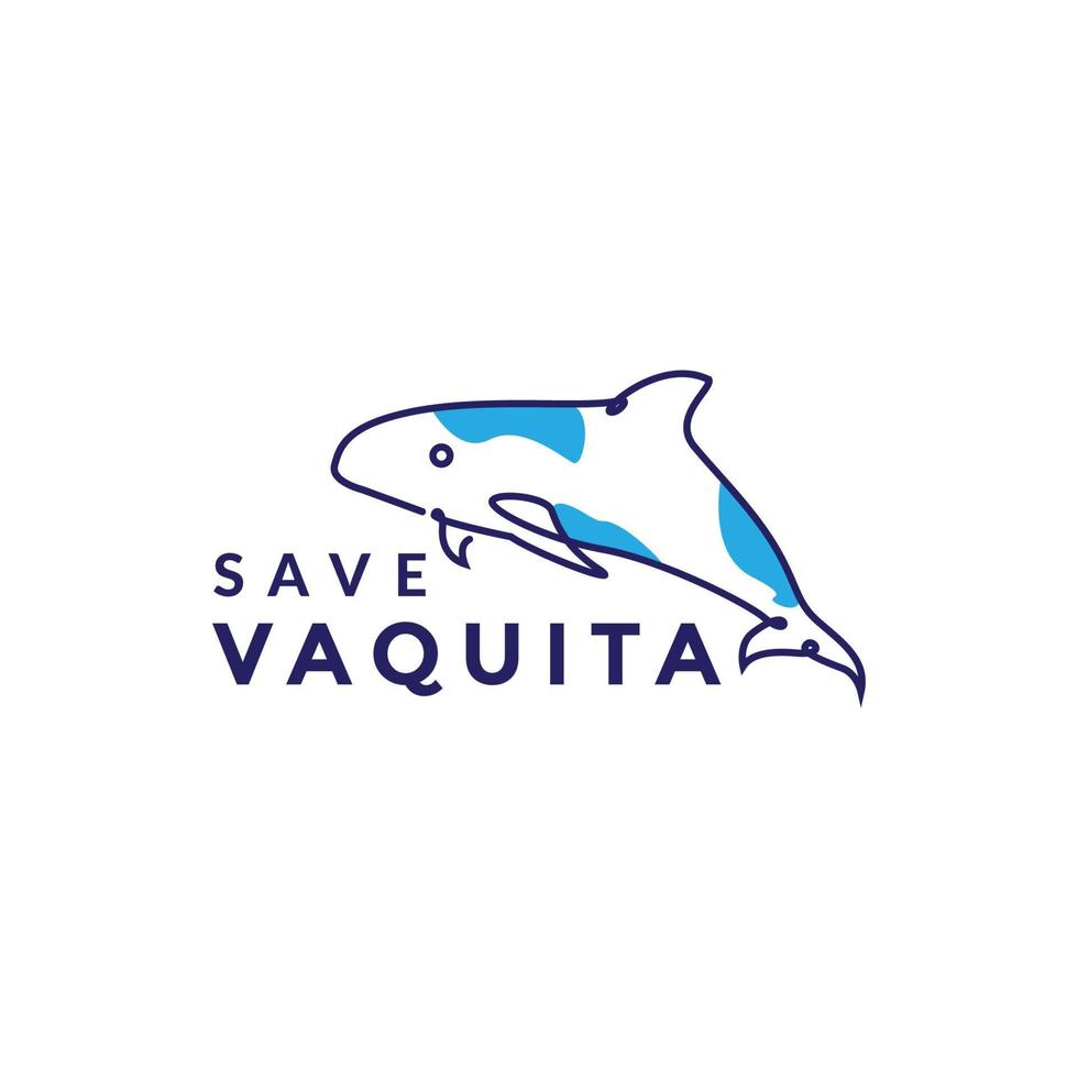 fisk vaquita abstrakt logotyp design vektor