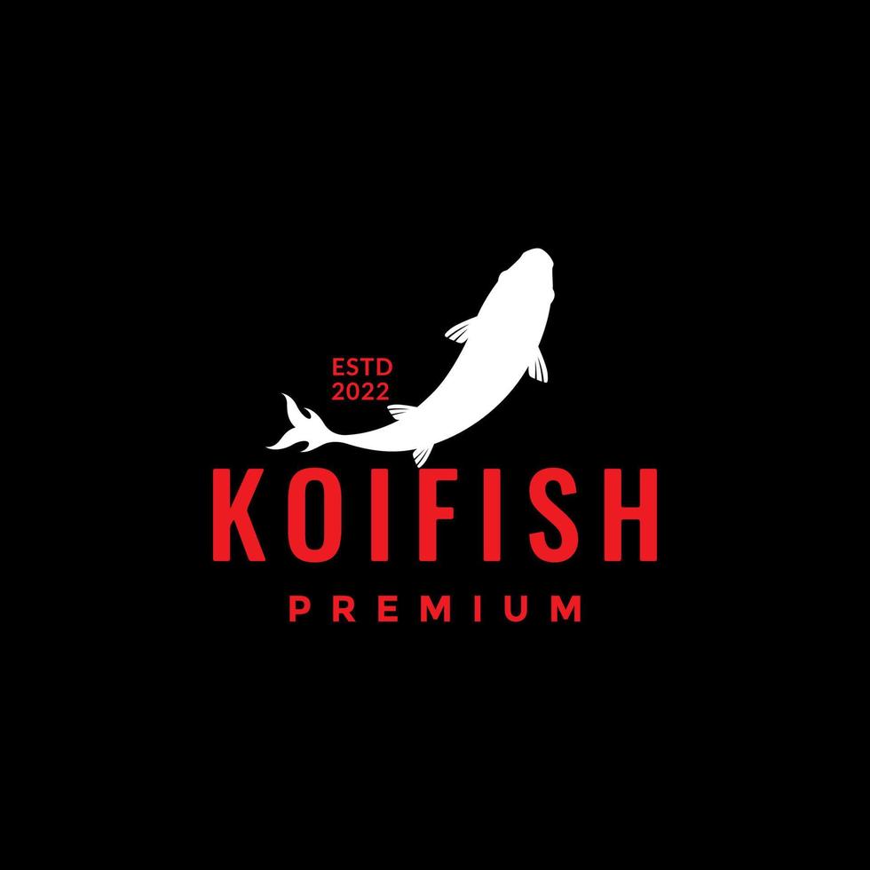 mjölk vit koi fisk logotyp design vektor