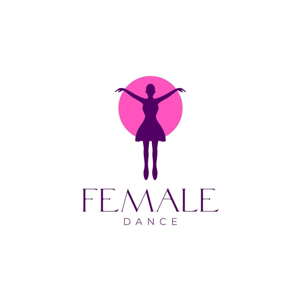 Mädchen Balletttanz feminines Logo-Design vektor