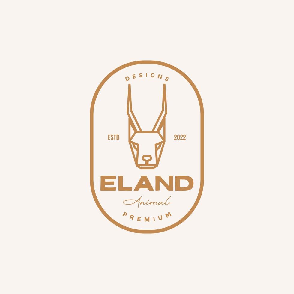 Head Eland Line-Abzeichen-Logo vektor