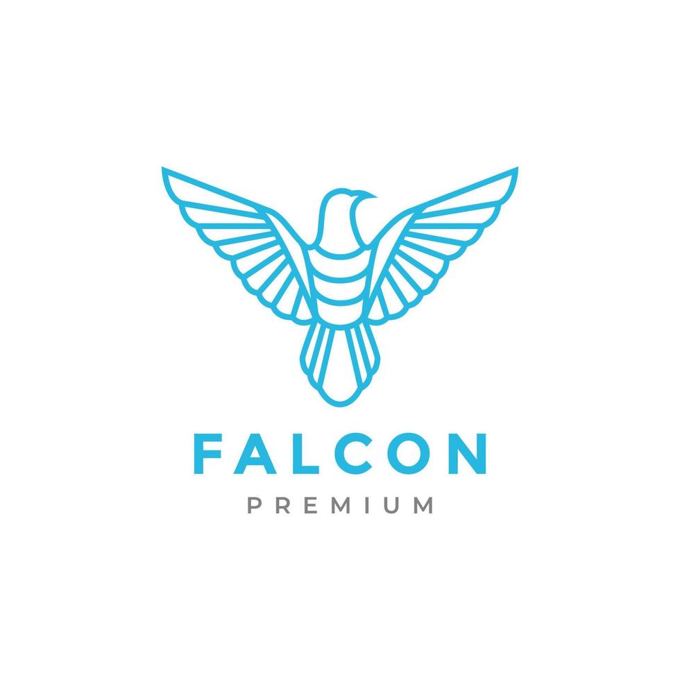 Linie modernes Fly-Falcon-Logo-Design vektor