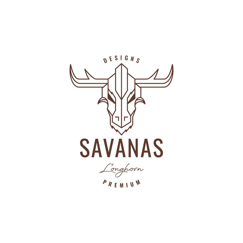 Savana-Hirsch-Tierkopf-Horn-Logo-Design vektor