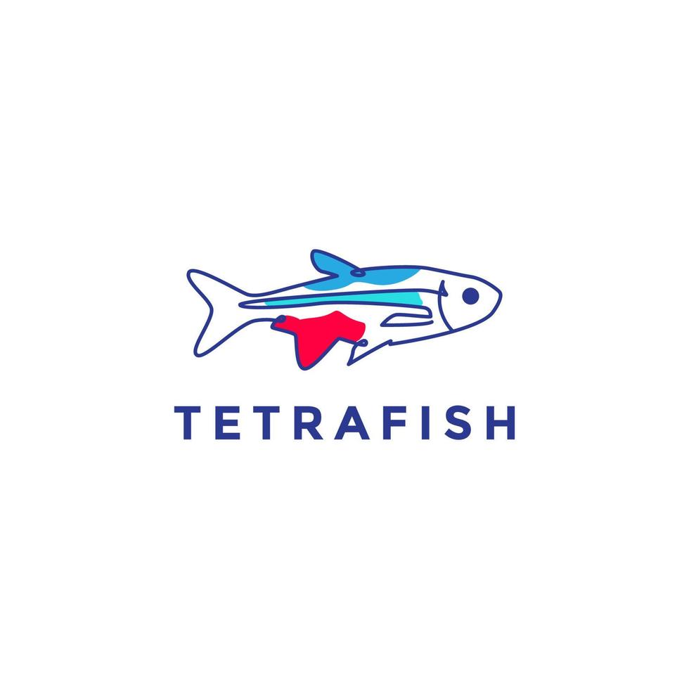abstraktes Tetra-Fisch-Logo-Design vektor