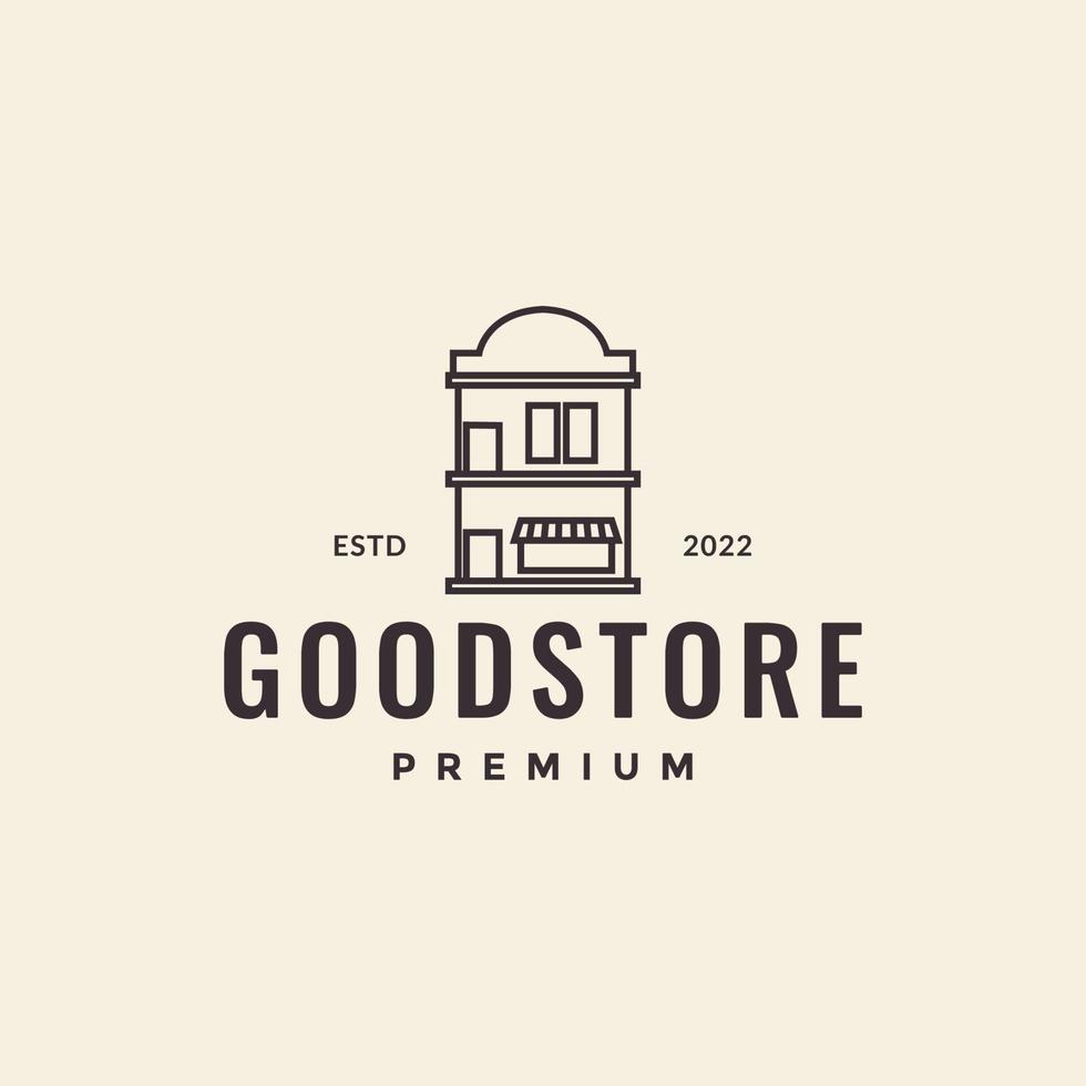 Linie Hipster Old Store Logo-Design vektor