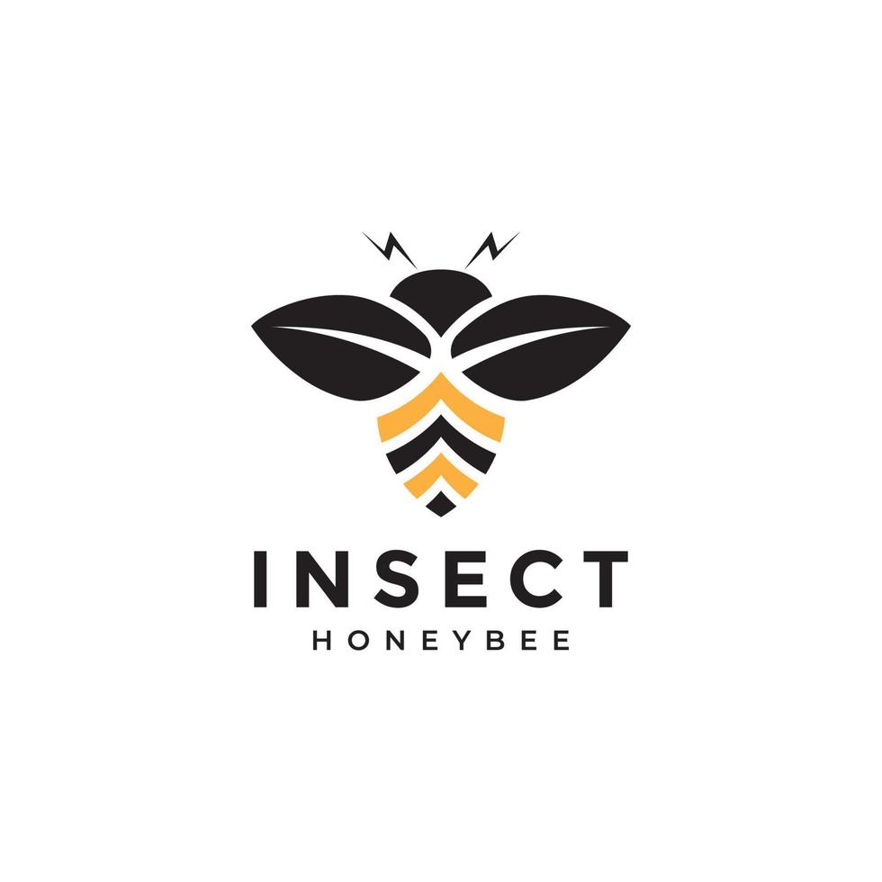modern flygande honung bi logotyp design vektor