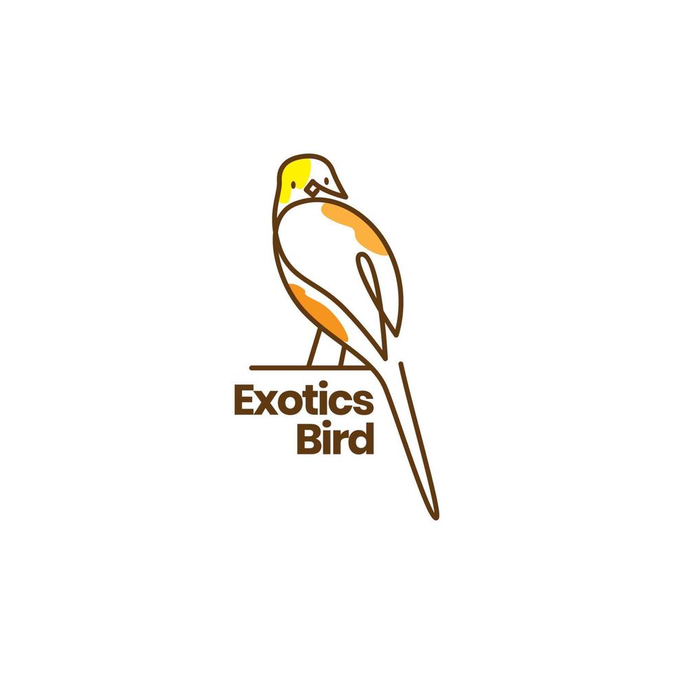 exotiska fågel logotyp design vektor