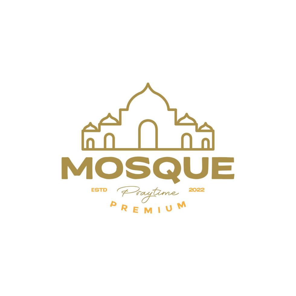 Vintage-Logo-Design der alten Moschee vektor