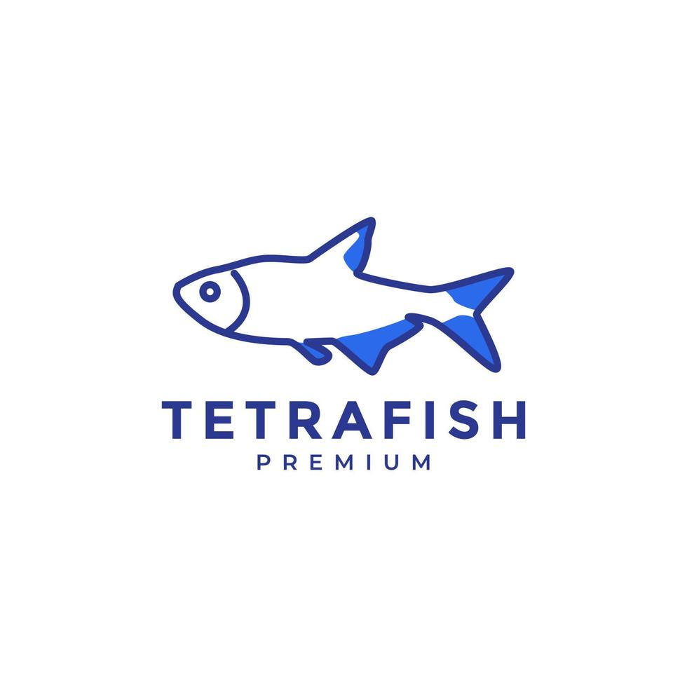 abstraktes blaues Tetra-Fisch-Logo vektor