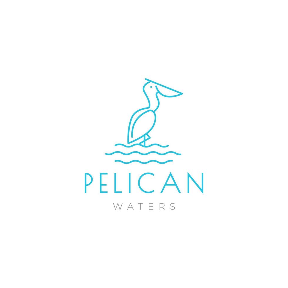 minimal pelikan logotyp design vektor