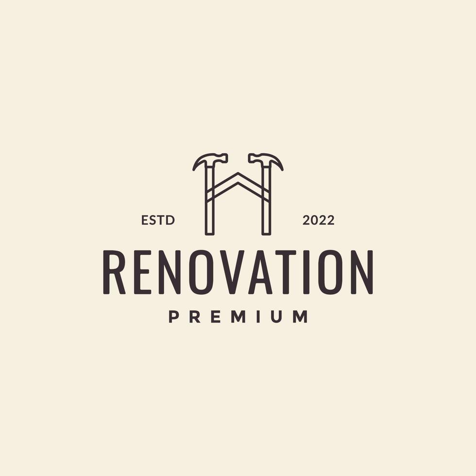 Reparaturhaus mit Hammer-Logo-Design vektor