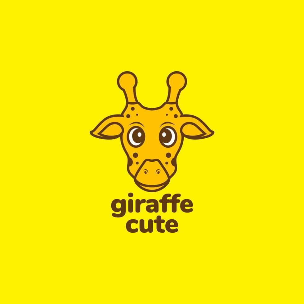 niedliches gesicht giraffe logo design vektor