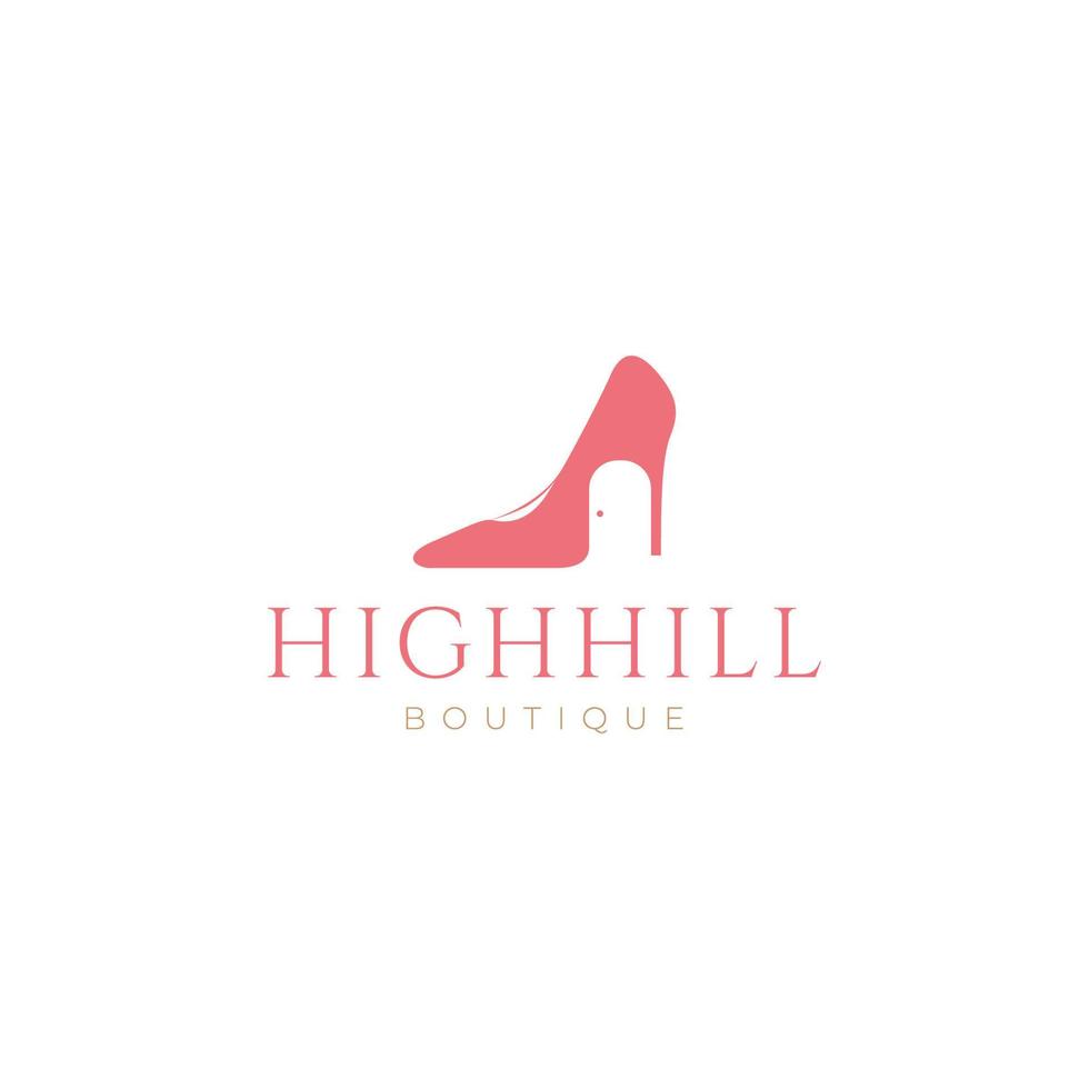 High Heels Schuh mit Tür-Logo-Design vektor