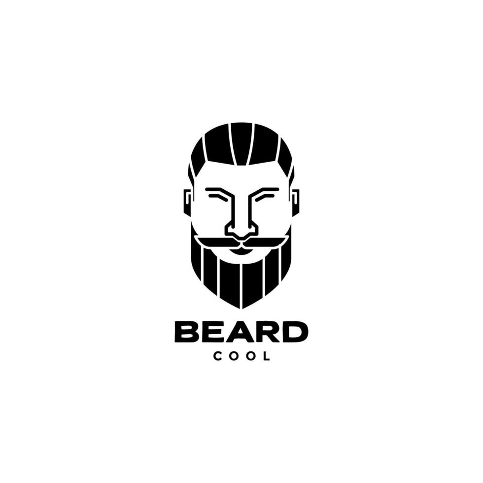 Porträt cooler Mann mit Bart und Frisur-Logo vektor