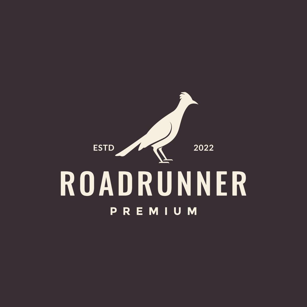 fågel roadrunner hipster logotyp design vektor