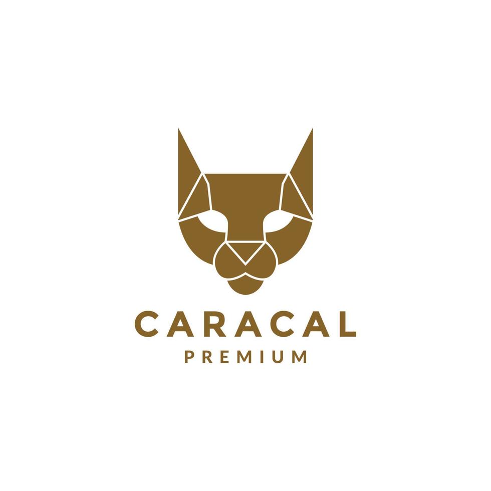 huvud polygon caracal logotyp design vektor