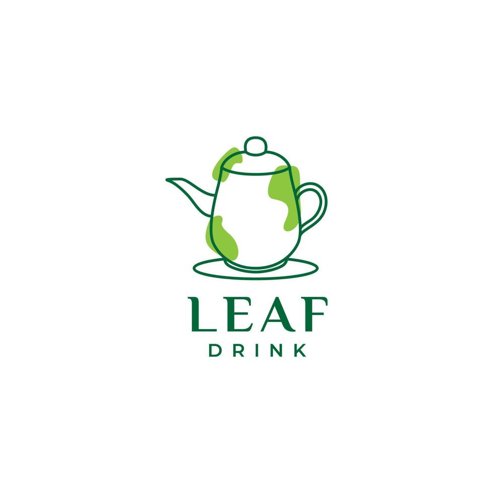 abstraktes Teekannen-Logo-Design-Getränk vektor