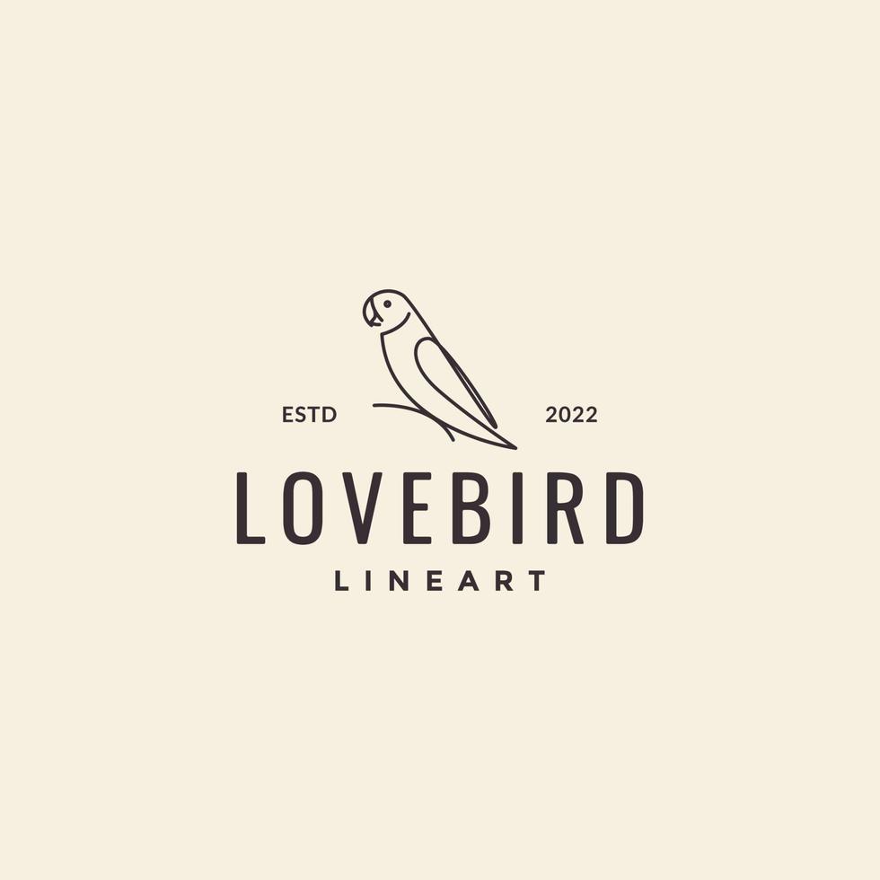 Lovebird-Barsch zeichnet Vintages Hipster-Logo vektor