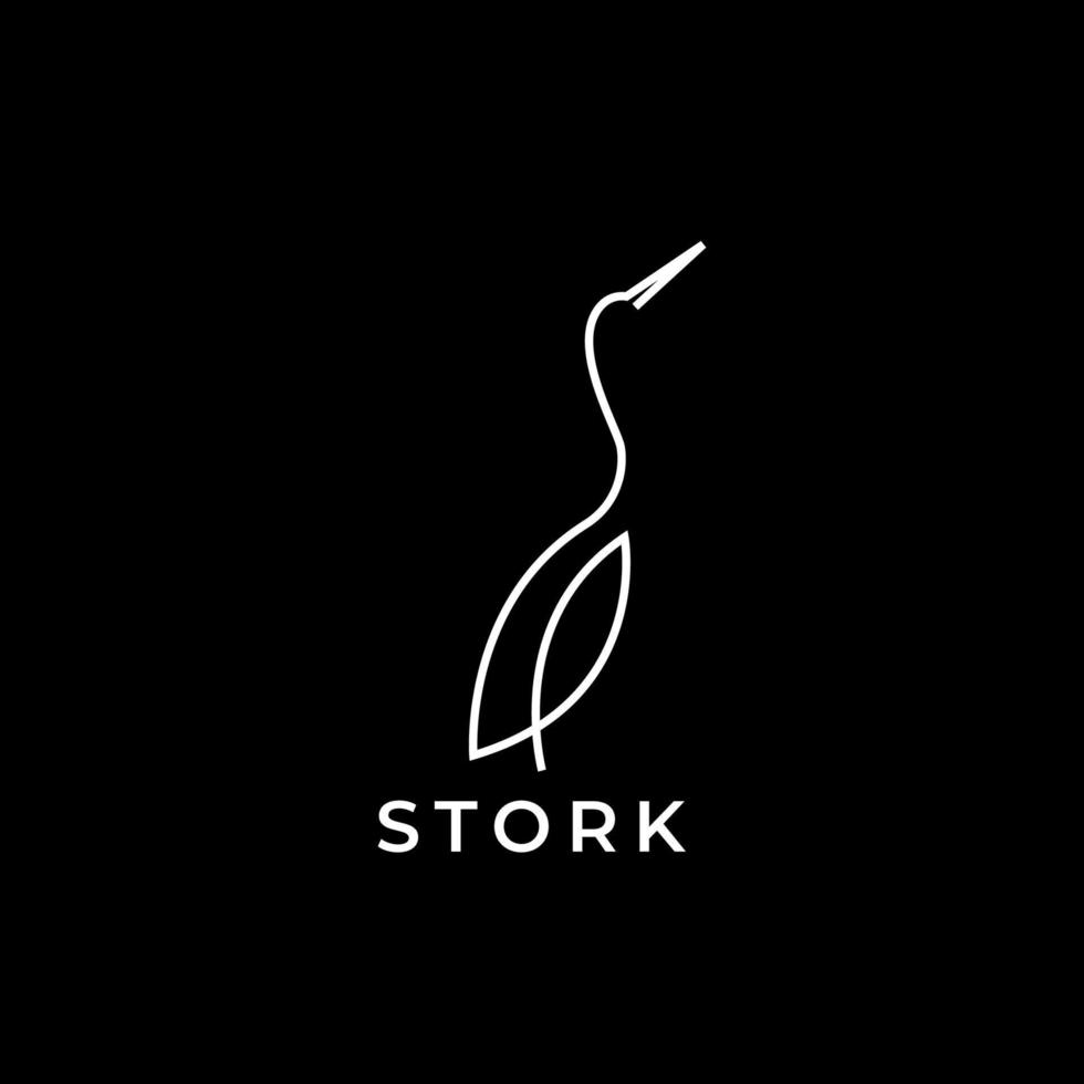 minimalistisk modern stork logotyp design vektor