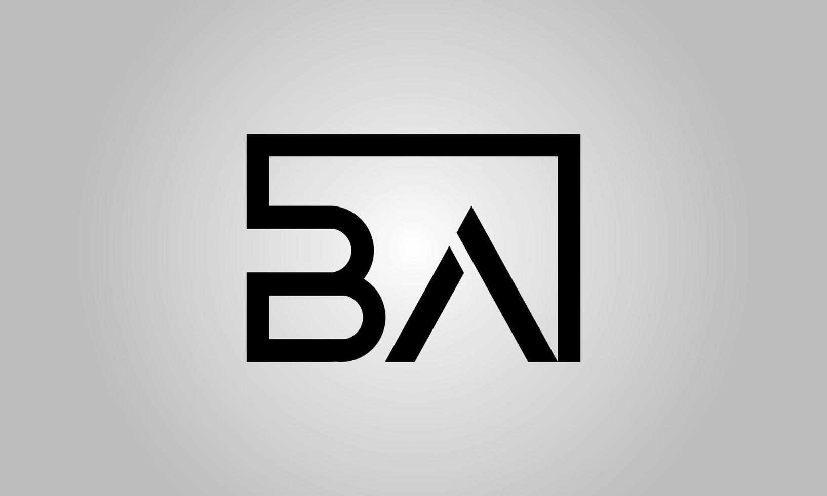 brev ba logotyp design. ba logotyp med fyrkant form i svart färger vektor fri vektor mall.