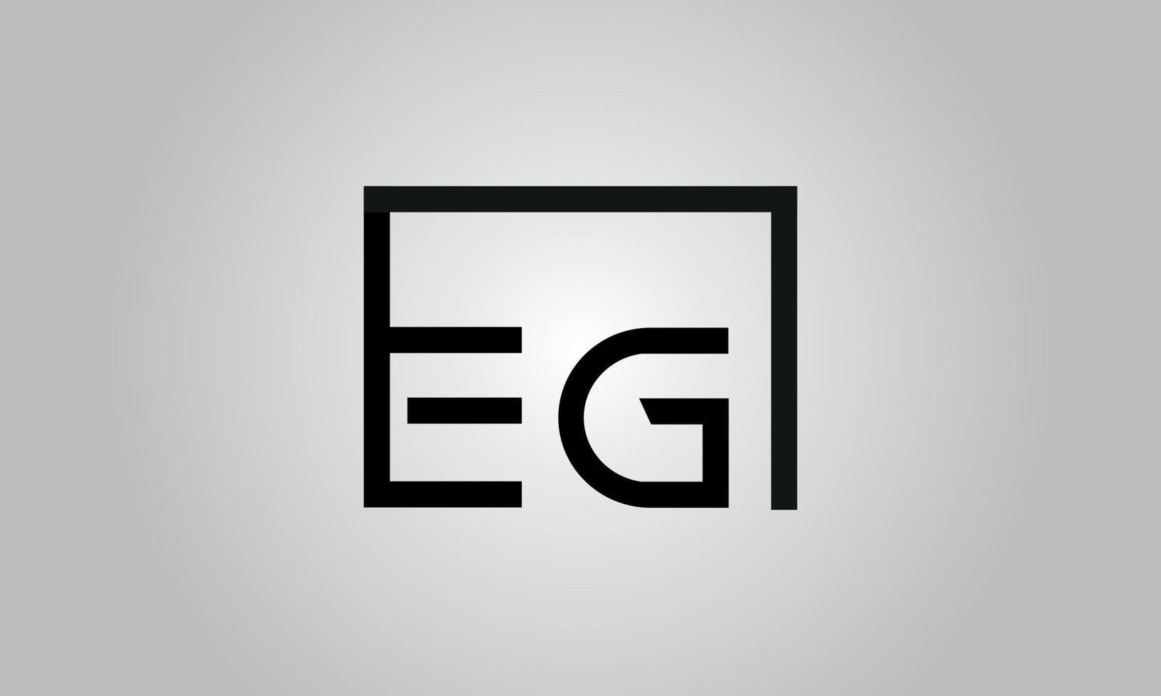 Brief z. B. Logo-Design. zB Logo mit quadratischer Form in schwarzen Farben Vektor kostenlose Vektorvorlage.