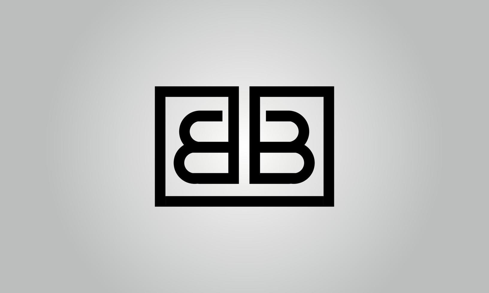 brev bb logotyp design. bb logotyp med fyrkant form i svart färger vektor fri vektor mall.