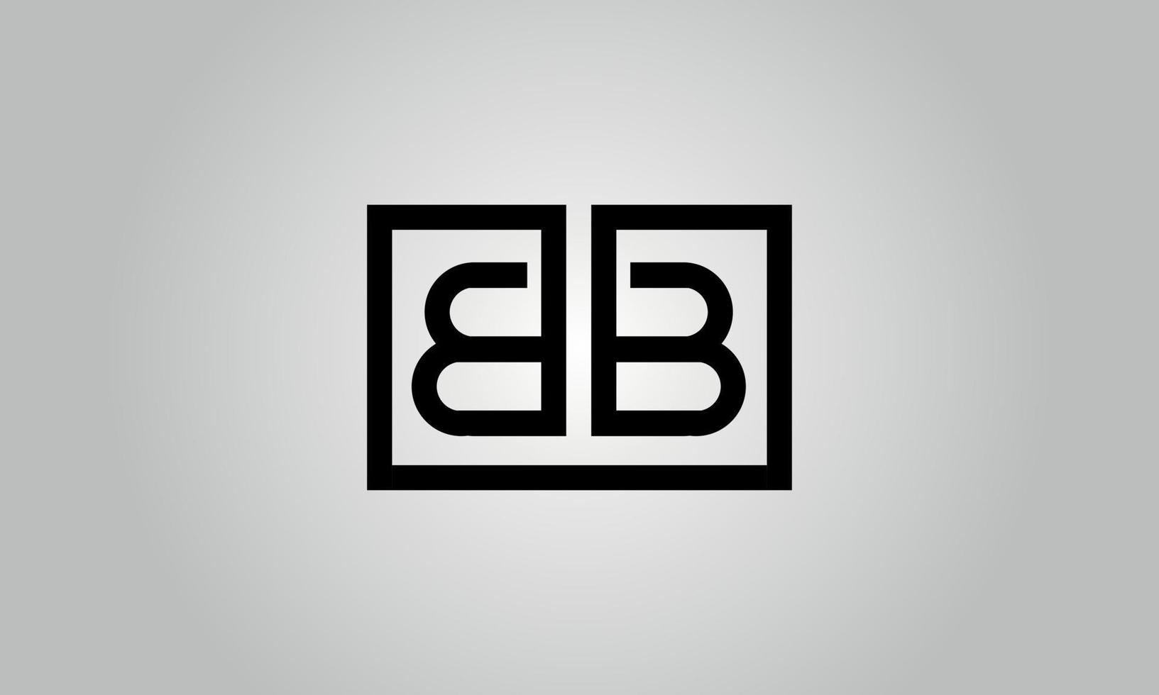 Buchstabe bb Logo-Design. bb-Logo mit quadratischer Form in schwarzen Farben Vektor kostenlose Vektorvorlage.