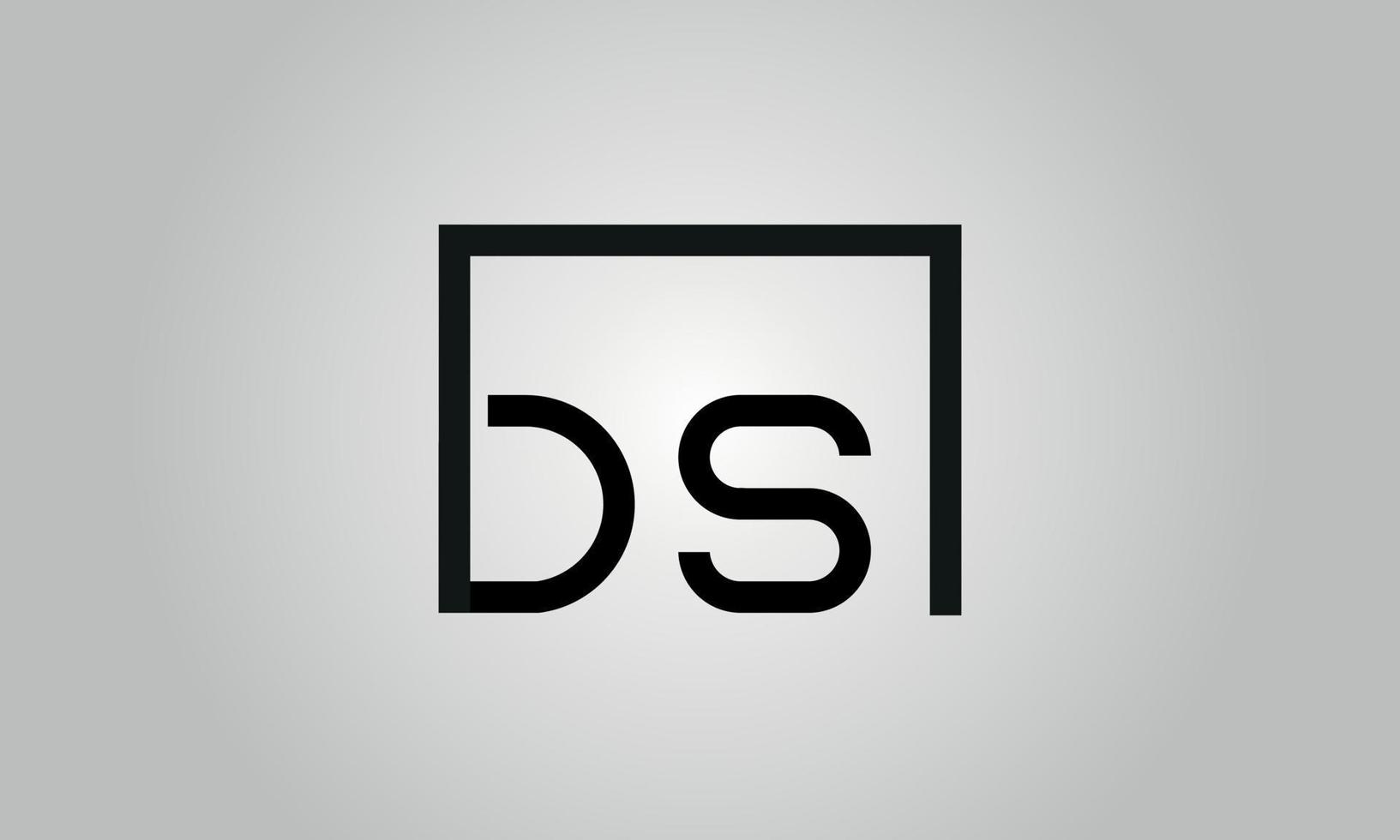 Buchstabe ds-Logo-Design. ds-Logo mit quadratischer Form in schwarzen Farben Vektor kostenlose Vektorvorlage.