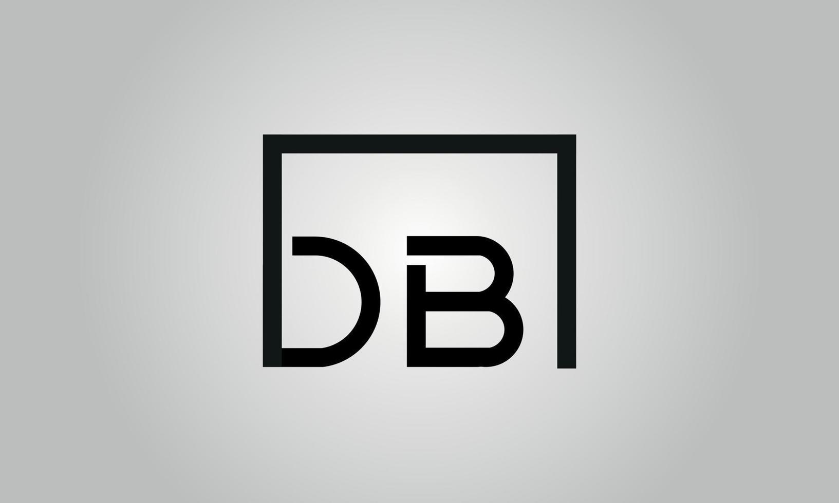 brev db logotyp design. db logotyp med fyrkant form i svart färger vektor fri vektor mall.