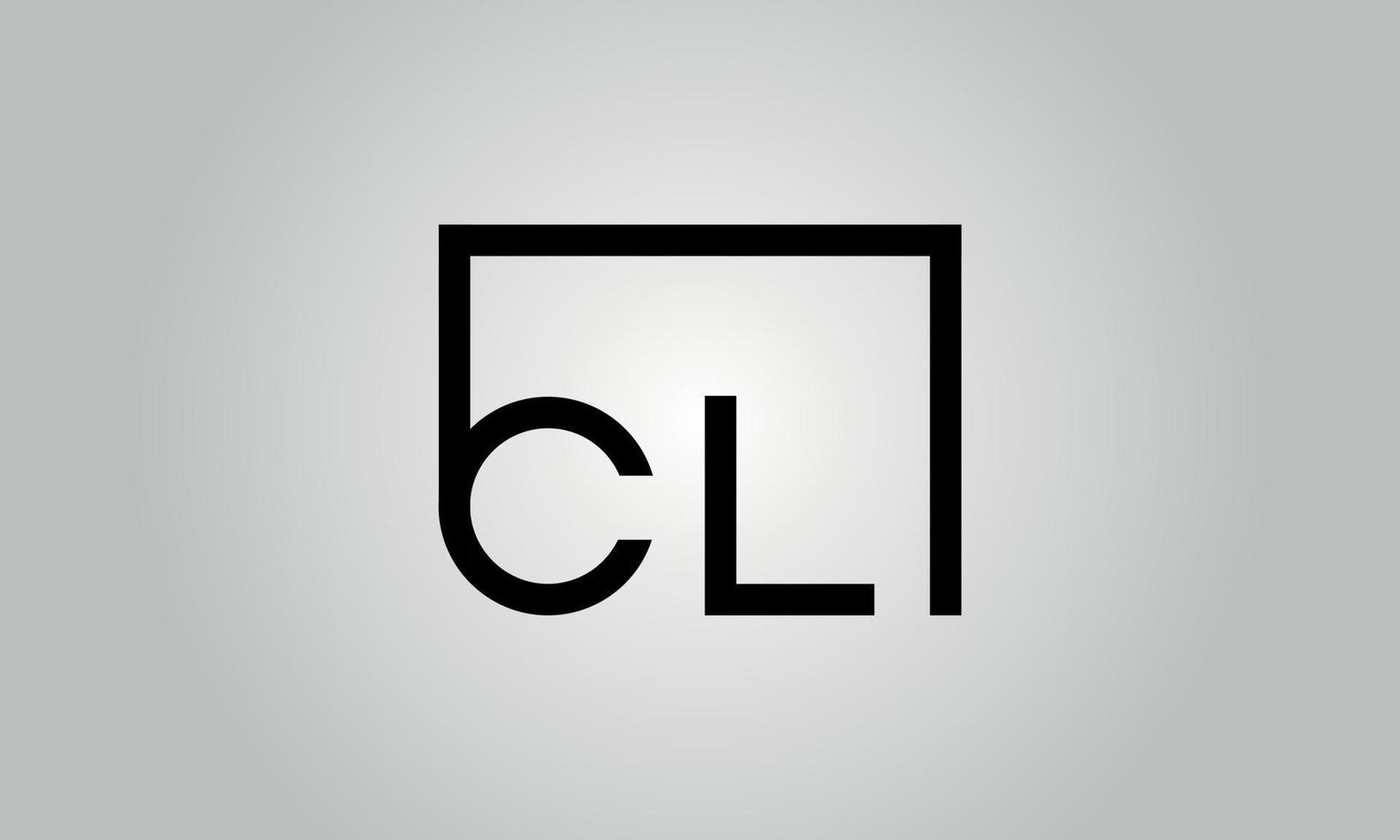 brev cl logotyp design. cl logotyp med fyrkant form i svart färger vektor fri vektor mall.