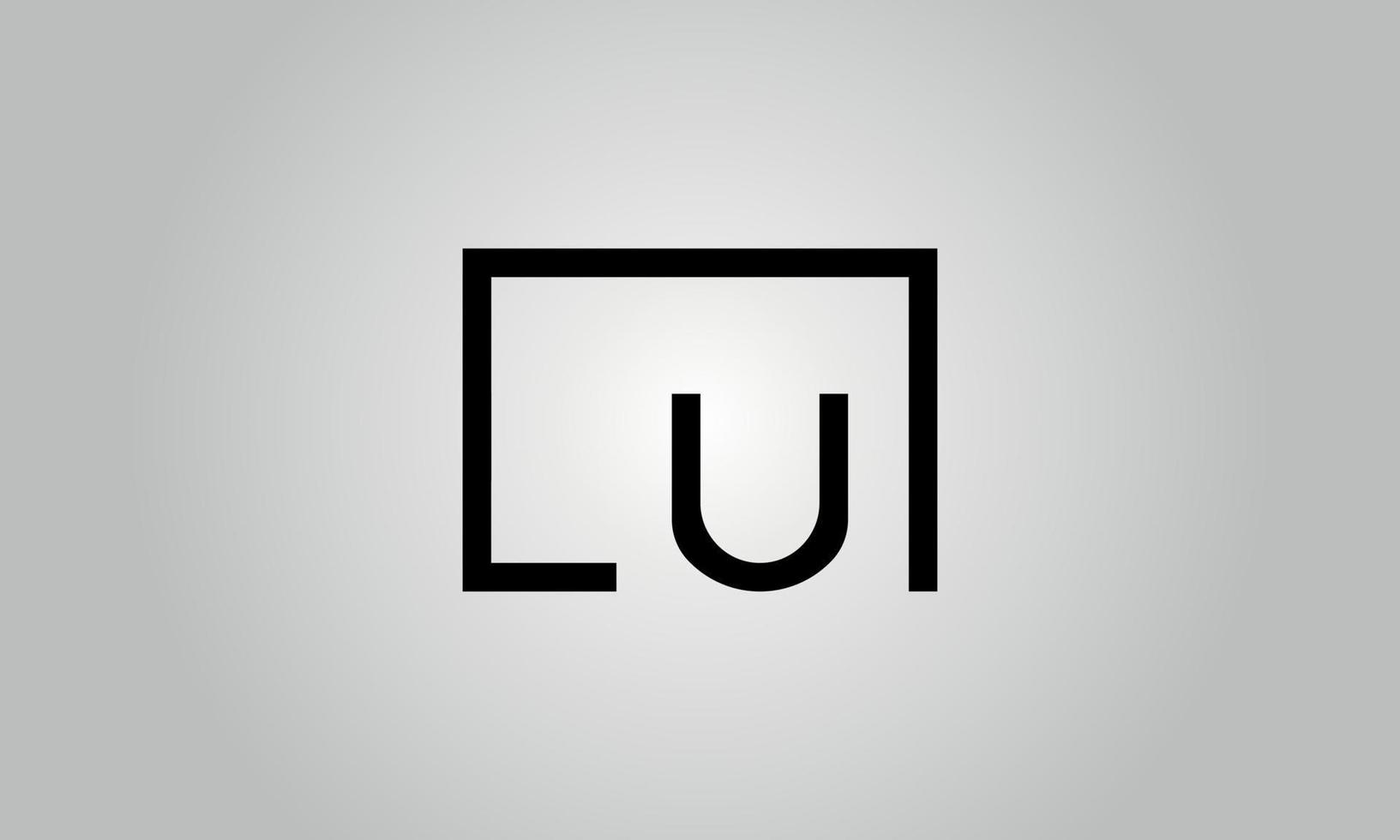 Buchstabe lu-Logo-Design. lu-Logo mit quadratischer Form in schwarzen Farben Vektor kostenlose Vektorvorlage.