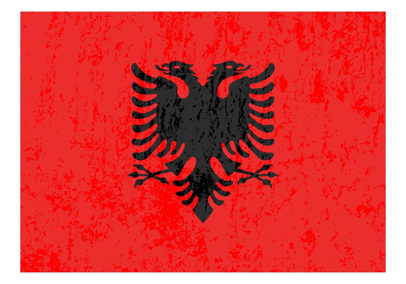 albania grunge flagga, officiell färger och andel. vektor illustration.