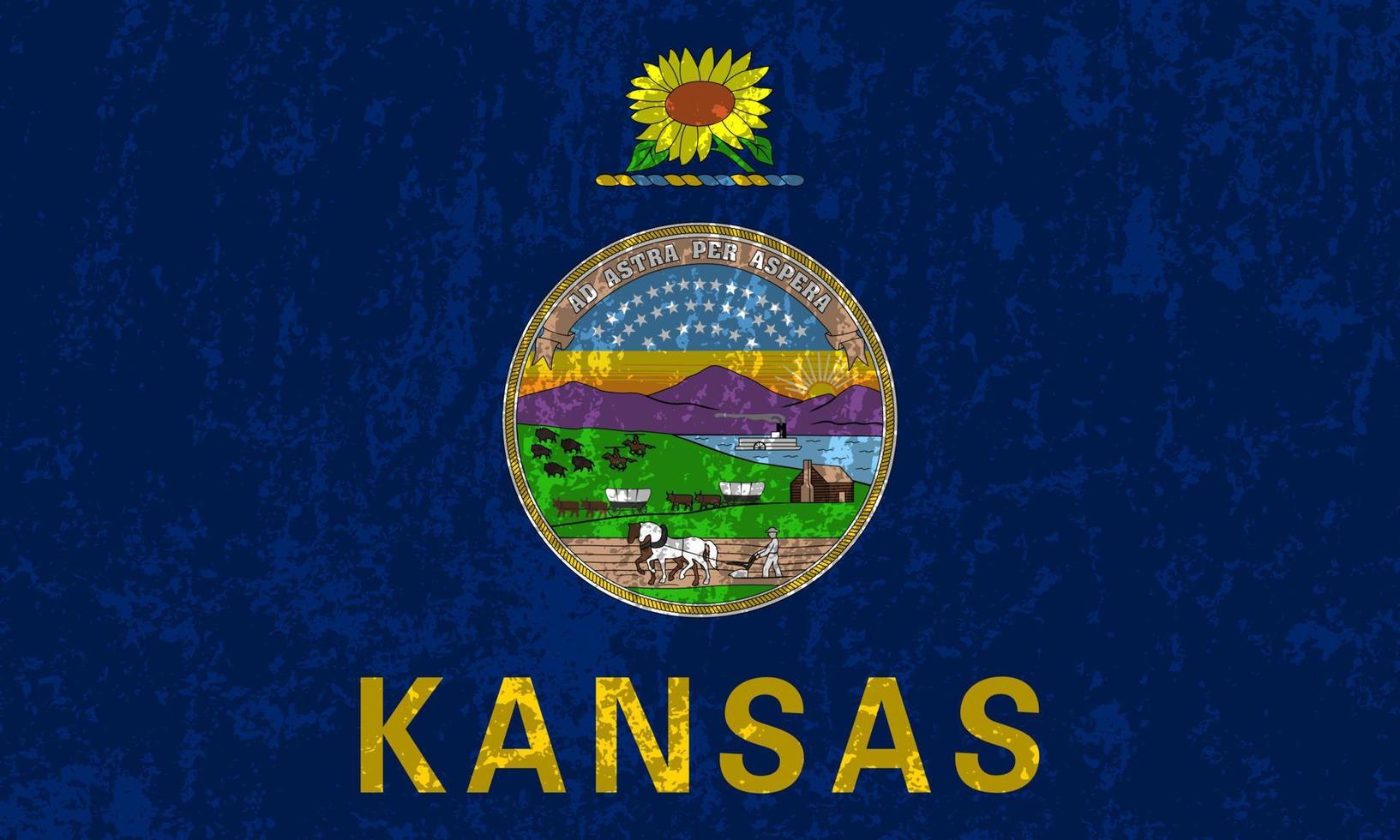 Kansas State Grunge-Flagge. Vektor-Illustration. vektor