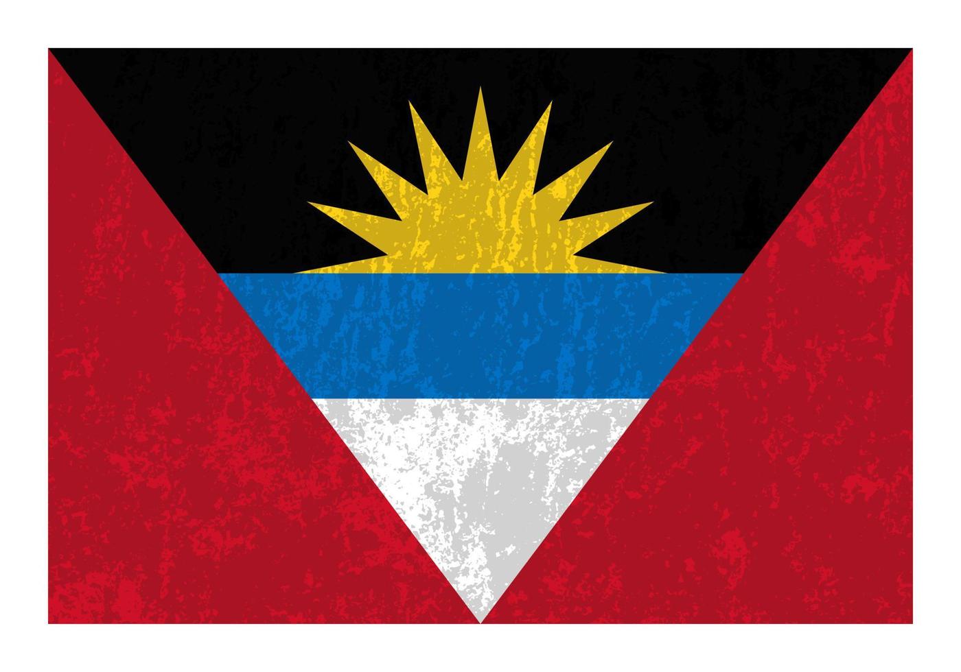 Antigua- und Barbuda-Grunge-Flagge, offizielle Farben und Proportionen. Vektor-Illustration. vektor