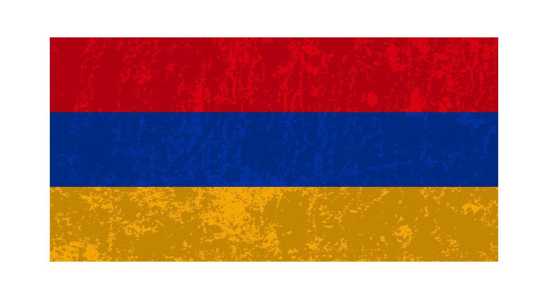 armenia grunge flagga, officiell färger och andel. vektor illustration.