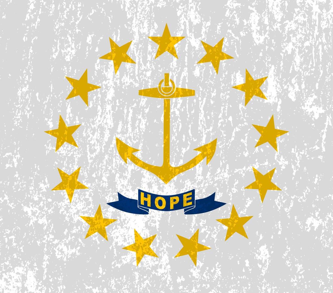 Grunge-Flagge des Staates Rhode Island. Vektor-Illustration. vektor