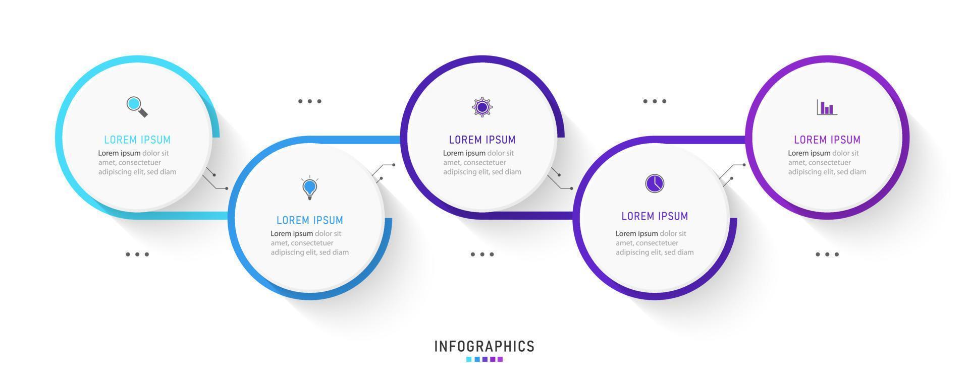 vektor infographic etikett designmall med ikoner och 5 alternativ eller steg. kan användas för processdiagram, presentationer, arbetsflödeslayout, banner, flödesschema, infograf.