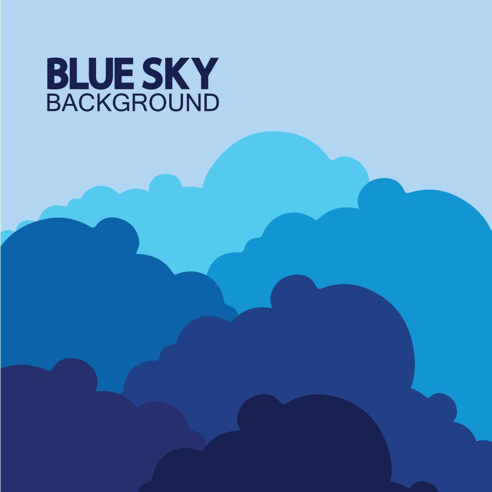 blauer Himmel mit Wolkenhintergrundvektor-Illustrationsdesign. vektor