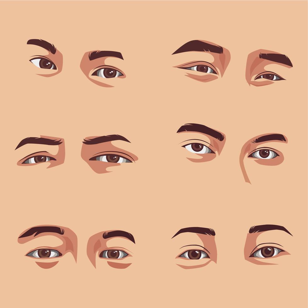 Augenvektorsammlung von sechs vektor