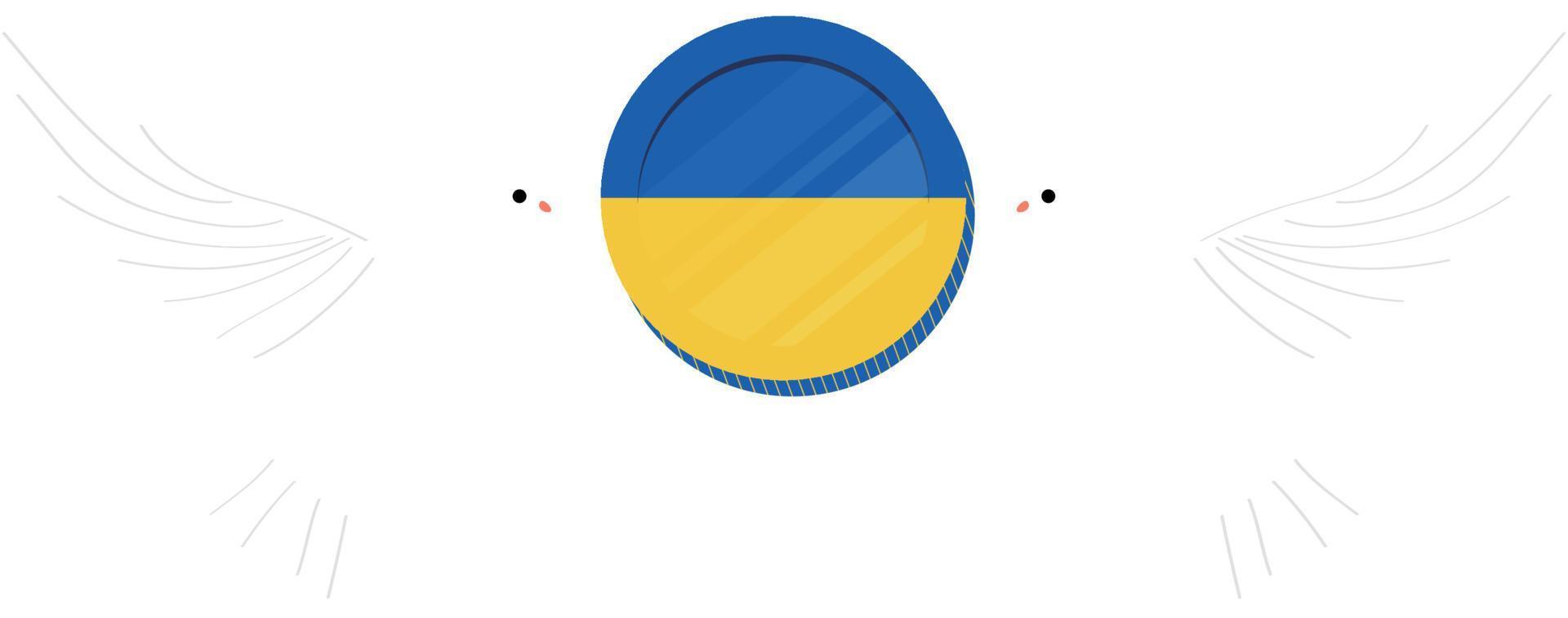 ukrainska hryvnian vektor handritad flagga, ukrainska flaggan vektor handritad flagga