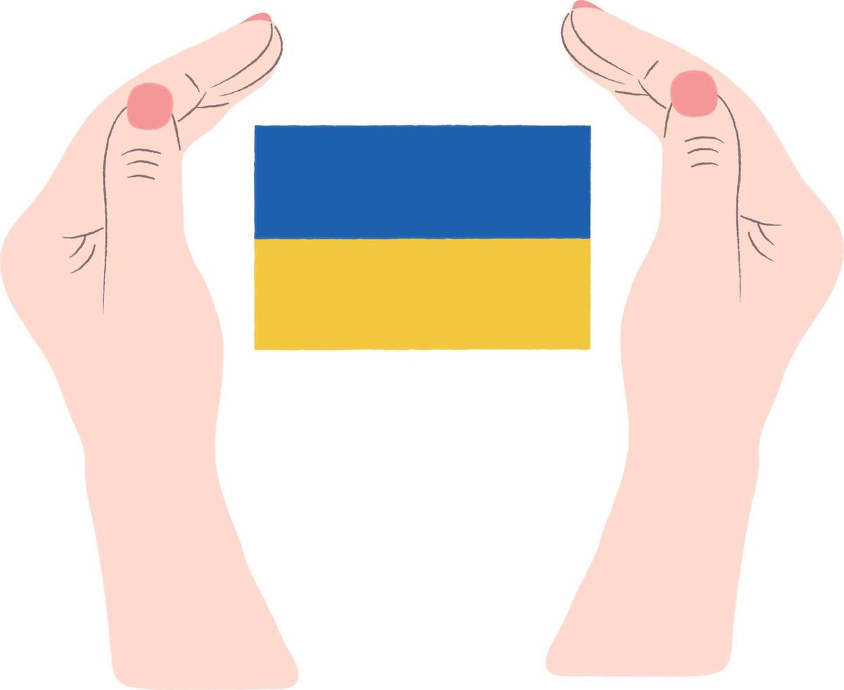 ukrainska hryvnian vektor handritad flagga, ukrainska flaggan vektor handritad flagga