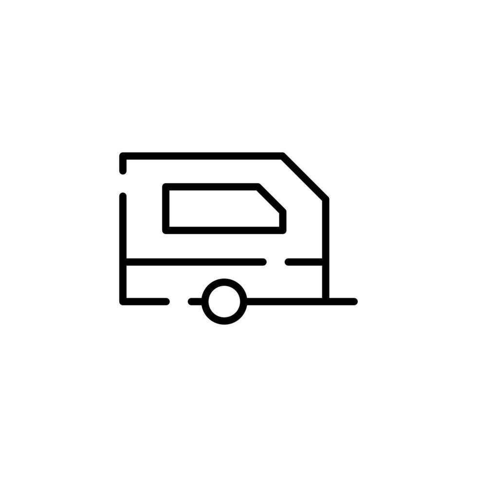 husvagn, husbil, resa prickad linje ikon vektor illustration logotyp mall. lämplig för många syften.