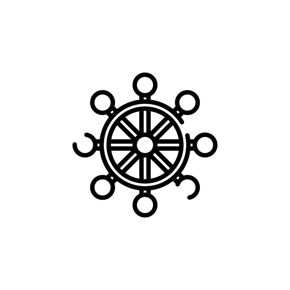 Ruder, Nautik, Schiff, Boot gepunktete Linie Symbol Vektor Illustration Logo Vorlage. für viele Zwecke geeignet.