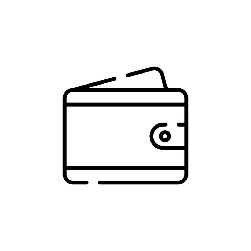 plånbok, sparande, pengar prickad linje ikon vektor illustration logotyp mall. lämplig för många syften.