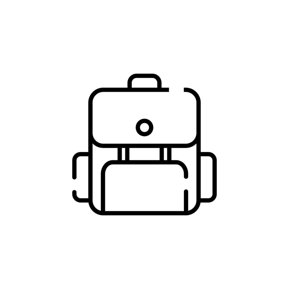 ryggsäck, skola, ryggsäck, ryggsäck prickad linje ikon vektor illustration logotyp mall. lämplig för många syften.