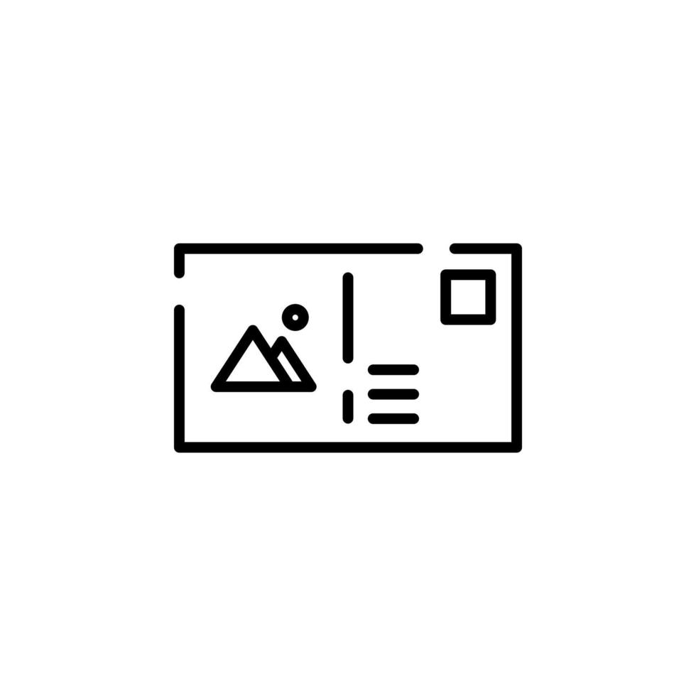 posta, brev, post, vykort prickad linje ikon vektor illustration logotyp mall. lämplig för många syften.
