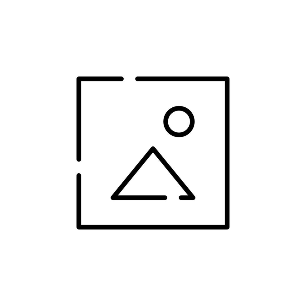 bild, Galleri, bild prickad linje ikon vektor illustration logotyp mall. lämplig för många syften.