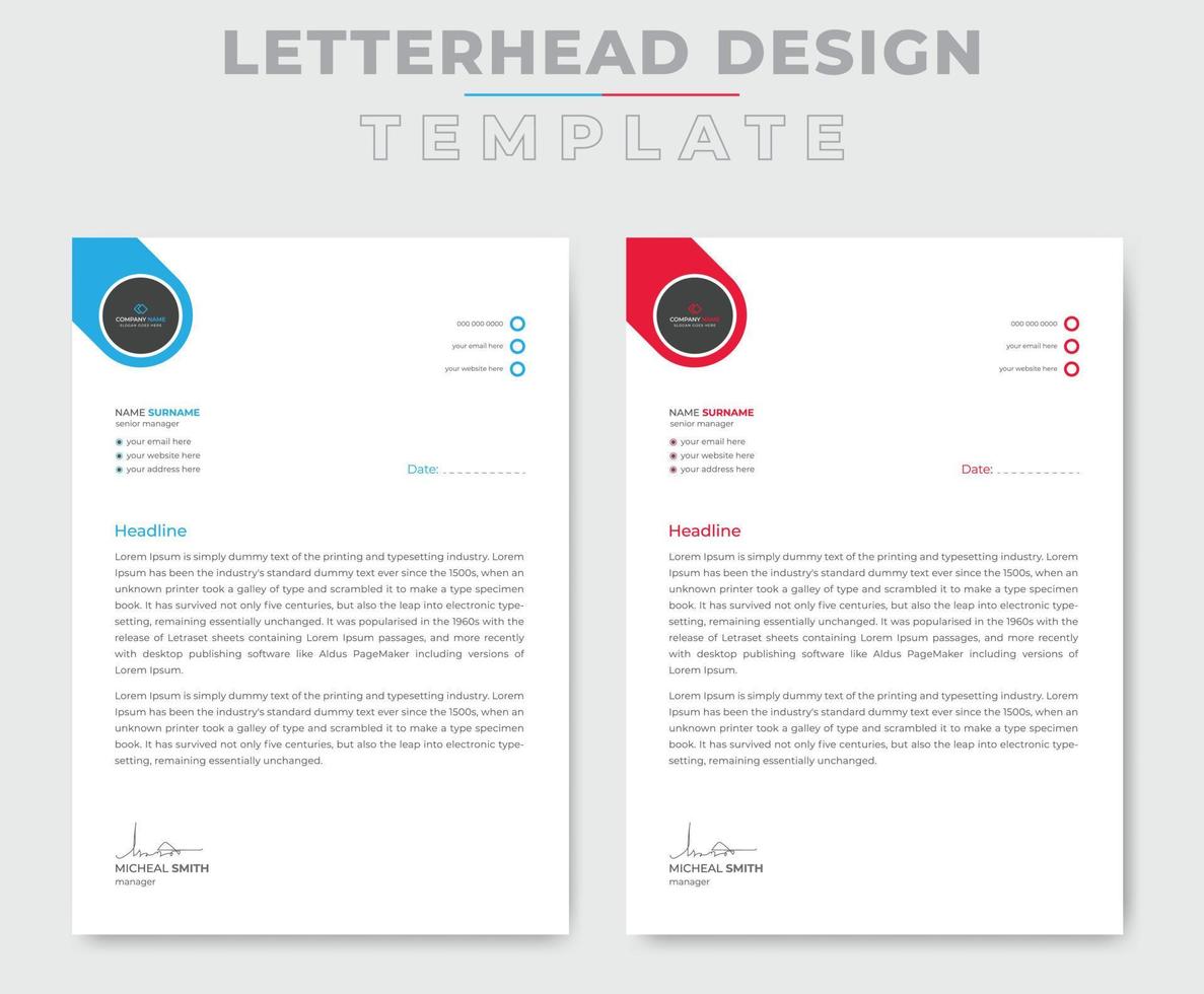professionell kreativ brevpapper mall design för ditt företag vektor