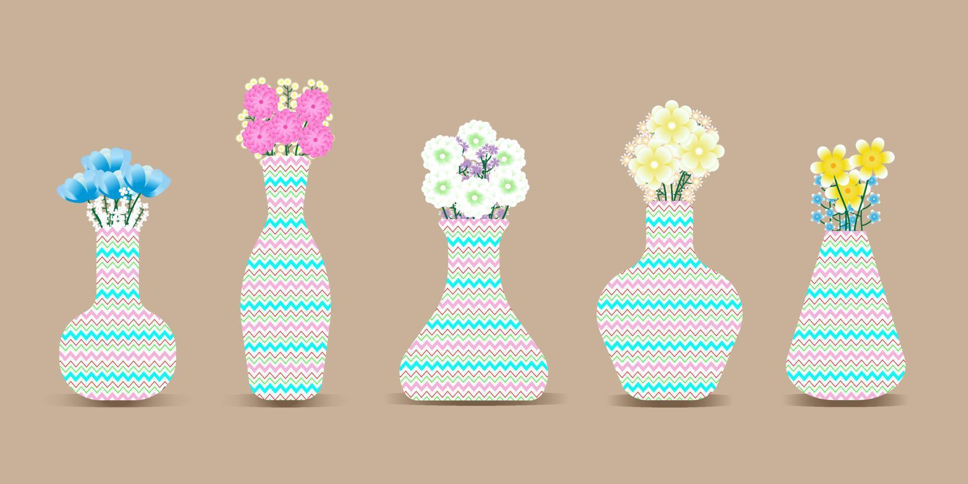 schön aussehendes Blumenvasen-Illustrationsdesign vektor